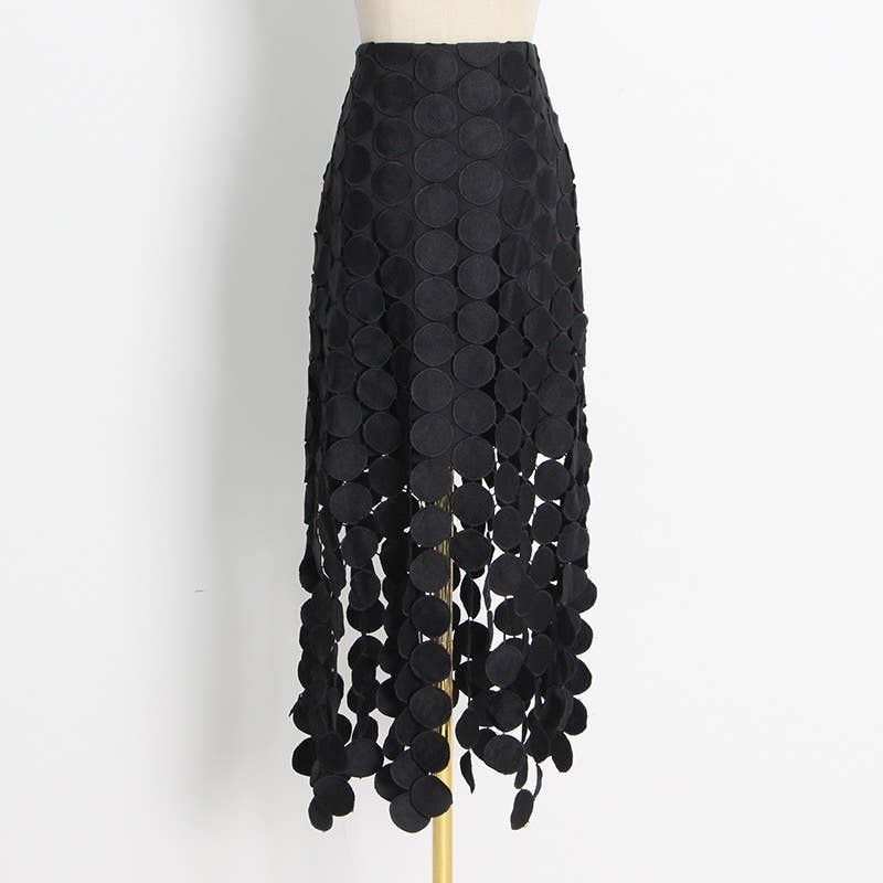 SK001 Hollow Out Embroidery Skirt Pencil Skirt Dress: Black / English / L Productseeker