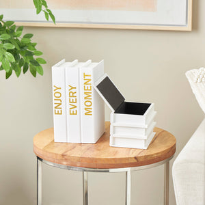 Modern White Canvas Box Set: White UMA Home Decor