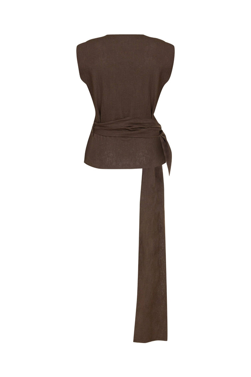 Waist Accessory Detailed Blouse: Coffee / XL NOCTURNE