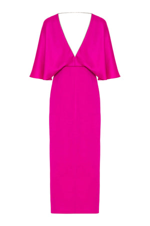 Embellished V-Neck Dress: Ecru / M NOCTURNE