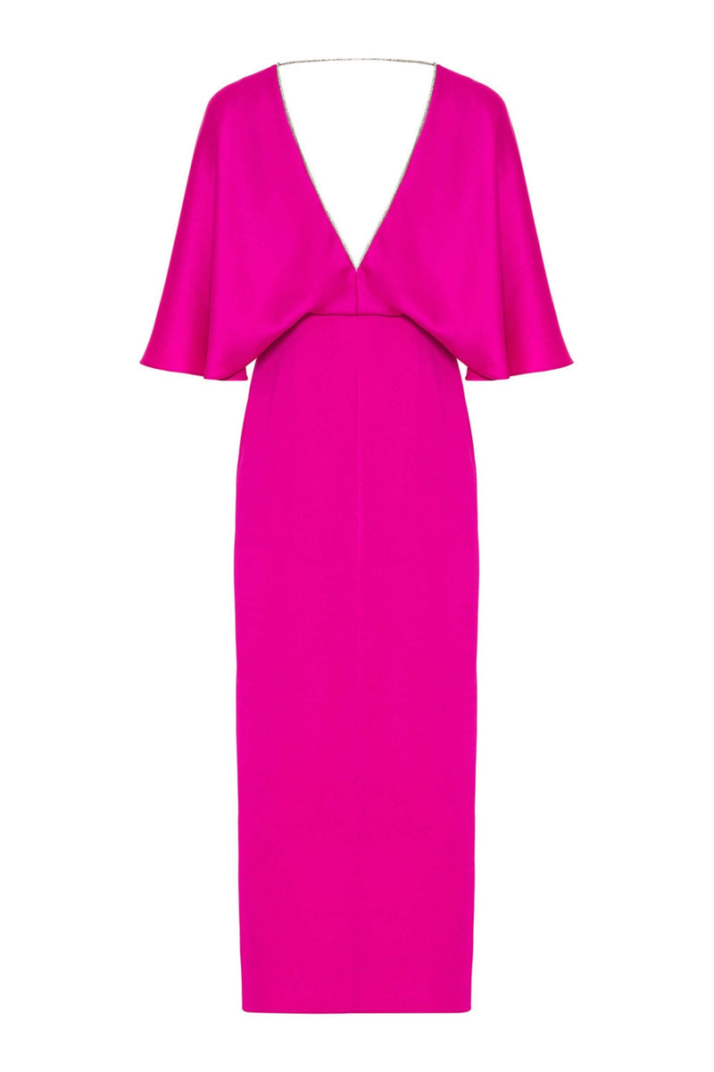 Embellished V-Neck Dress: Ecru / M NOCTURNE