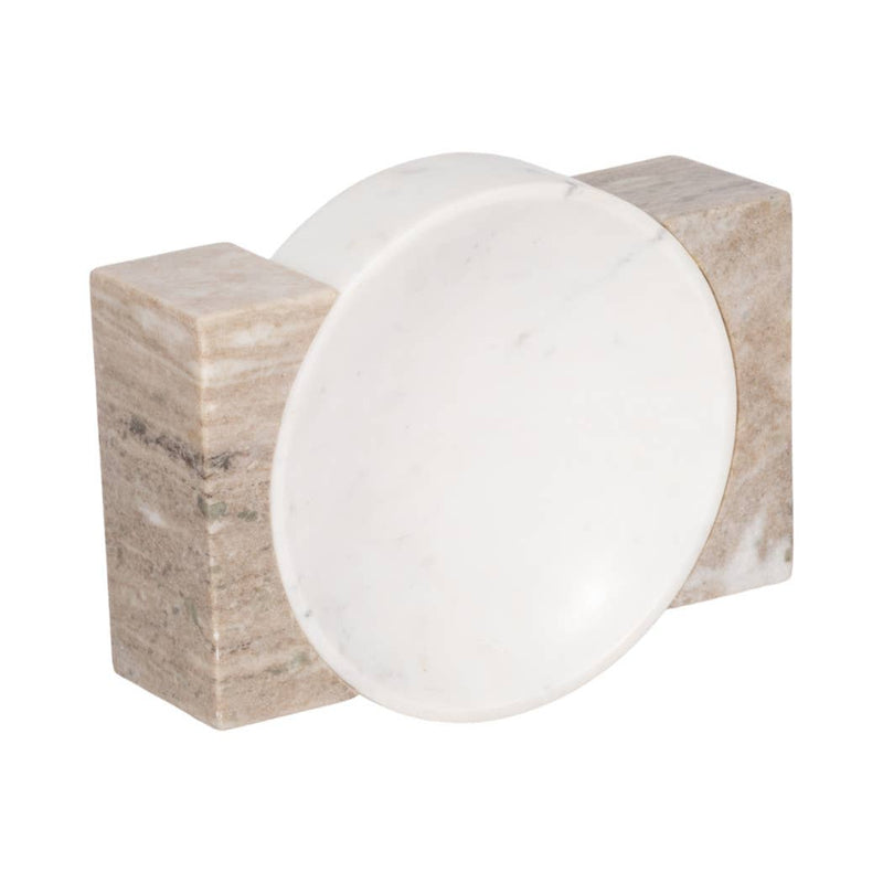 Marble Onyx Sides Decorative Bowl - White, 10 in. Sagebrook Home