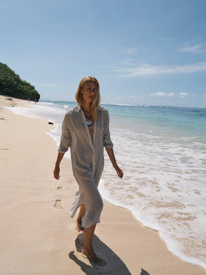 Voyage Shirt Dress - Black Stripes: Black Stripes / One Size The Handloom