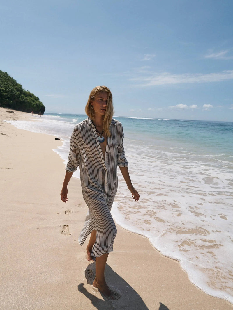 Voyage Shirt Dress - Black Stripes: Black Stripes / One Size The Handloom