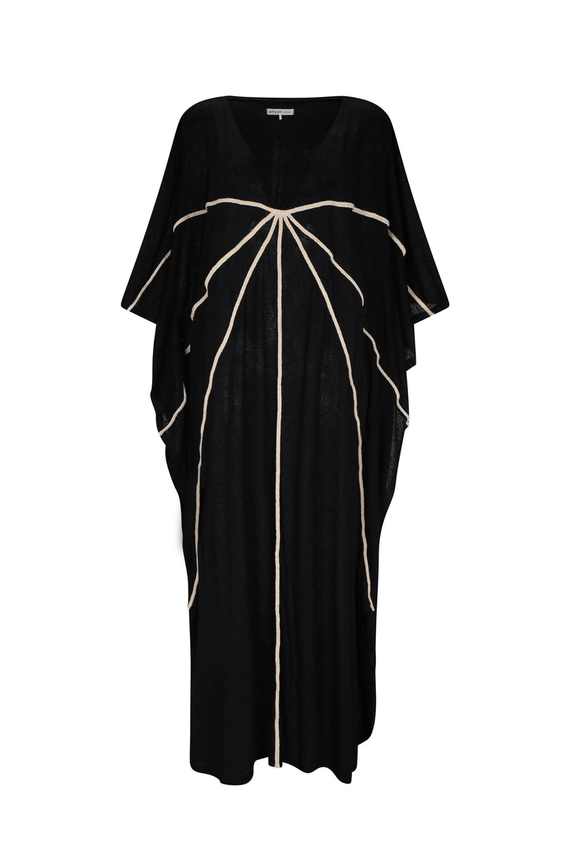 Braided Front Kaftan: Ecru / STANDARD