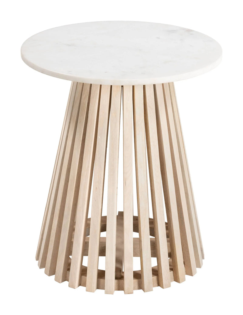 Mazara Side Table White & Natural Zuo Modern