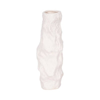 Ceramic Abstract Jagged Textured Vase - White, 17 in. Sagebrook Home