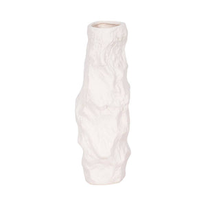 Ceramic Abstract Jagged Textured Vase - White, 17 in. Sagebrook Home