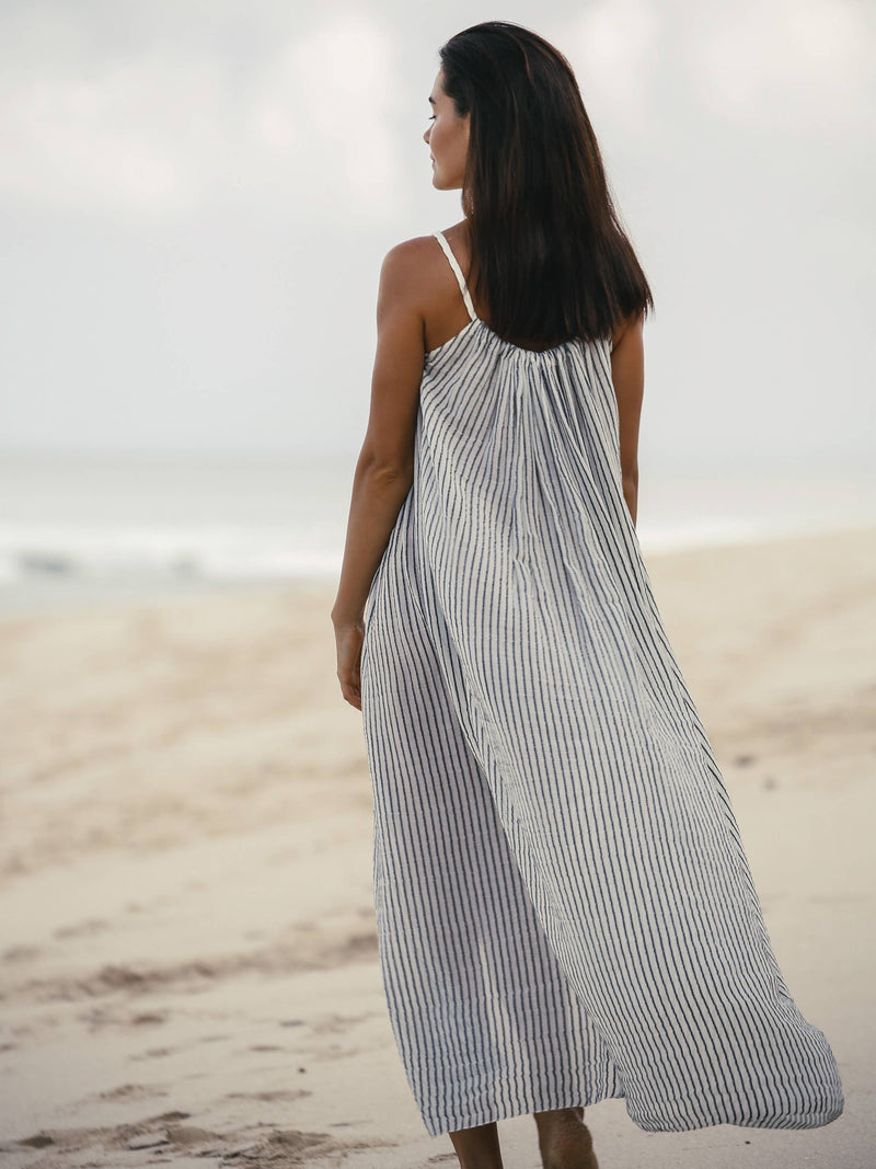 Breeze Beach Dress - Black Stripes: Black Stripes / One Size The Handloom