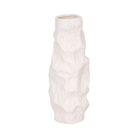 Ceramic Abstract Jagged Textured Vase - White, 17 in. Sagebrook Home