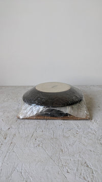 Handmade Stoneware Dinner Plate | Dadasi 10.2": Matte Black GHARYAN Stoneware & Olive Wood Tableware