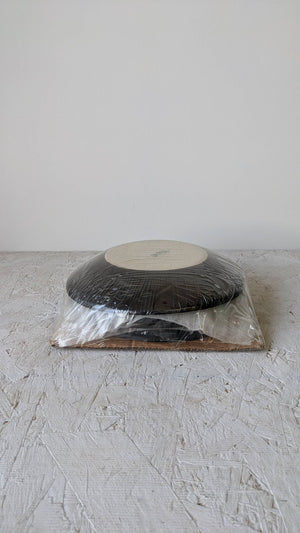 Handmade Stoneware Dinner Plate | Dadasi 10.2": Matte Black GHARYAN Stoneware & Olive Wood Tableware