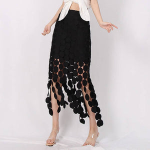 SK001 Hollow Out Embroidery Skirt Pencil Skirt Dress: Black / English / M Productseeker