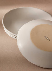 Handmade Stoneware Dinner Plate | Dadasi 10.2": Matte Black GHARYAN Stoneware & Olive Wood Tableware