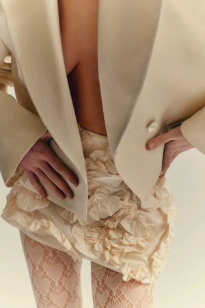 Ruffle Designed Skirt: Ecru / M NOCTURNE