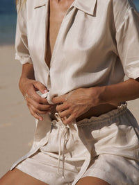 Lucid Tie Shirt - Sand: Sand / S-M The Handloom