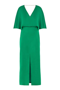 Embellished V-Neck Dress: Ecru / M NOCTURNE