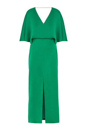 Embellished V-Neck Dress: Ecru / M NOCTURNE
