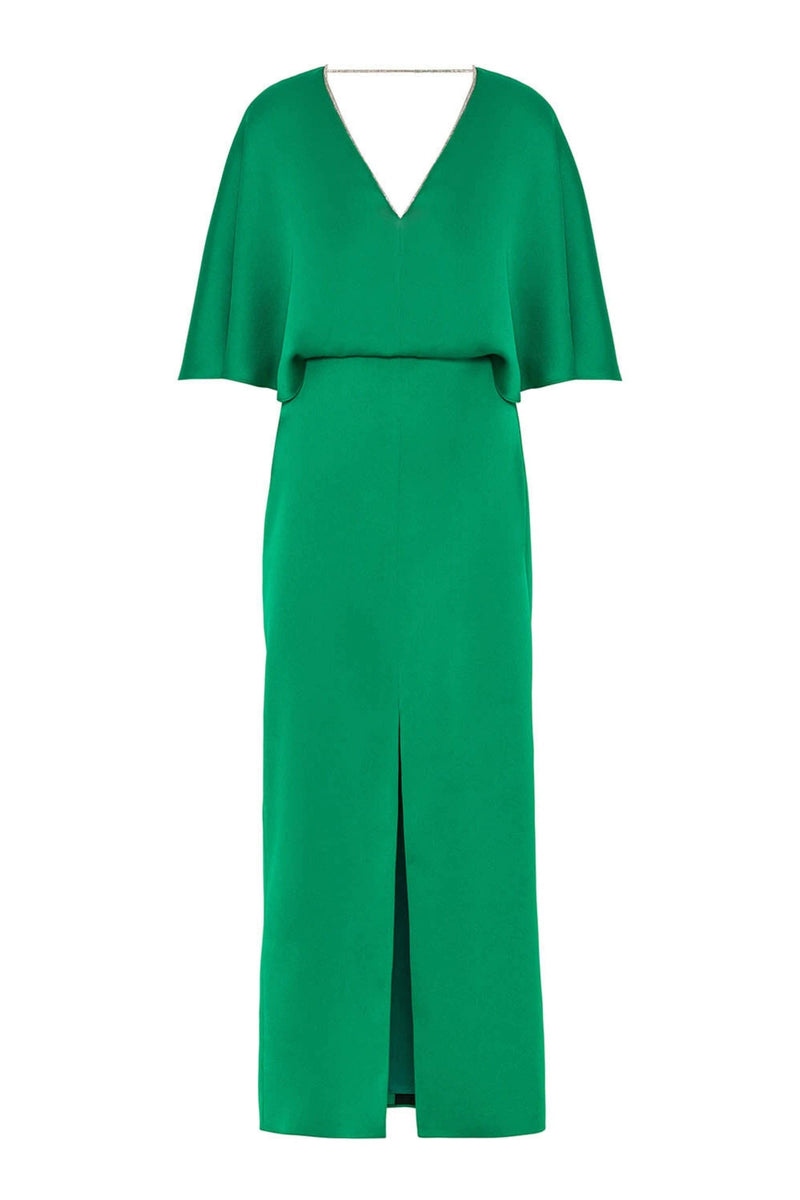 Embellished V-Neck Dress: Ecru / M NOCTURNE