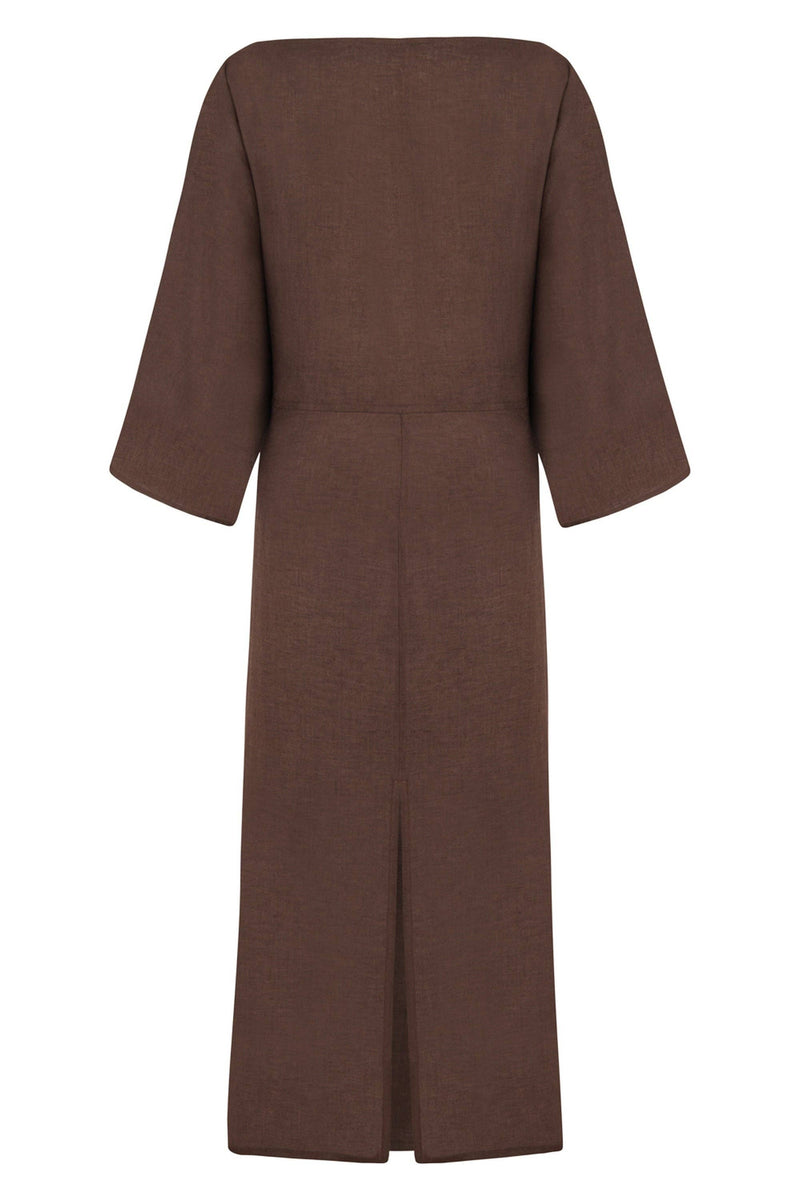 Accessory Detailed Midi Dress: Coffee / M/L NOCTURNE