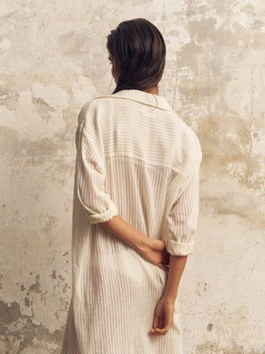 Voyage Shirt Dress - White Stripes: White Stripes / One Size The Handloom