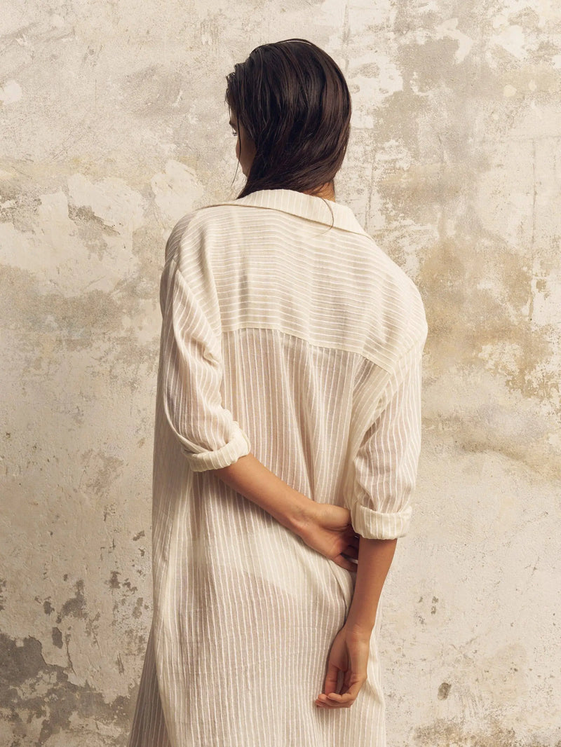 Voyage Shirt Dress - White Stripes: White Stripes / One Size The Handloom