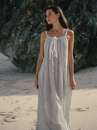 Breeze Beach Dress - Black Stripes: Black Stripes / One Size The Handloom