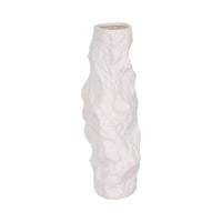 Ceramic Abstract Jagged Textured Vase - White, 17 in. Sagebrook Home