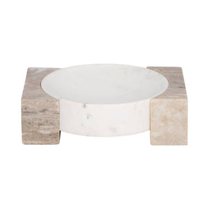 Marble Onyx Sides Decorative Bowl - White, 10 in. Sagebrook Home