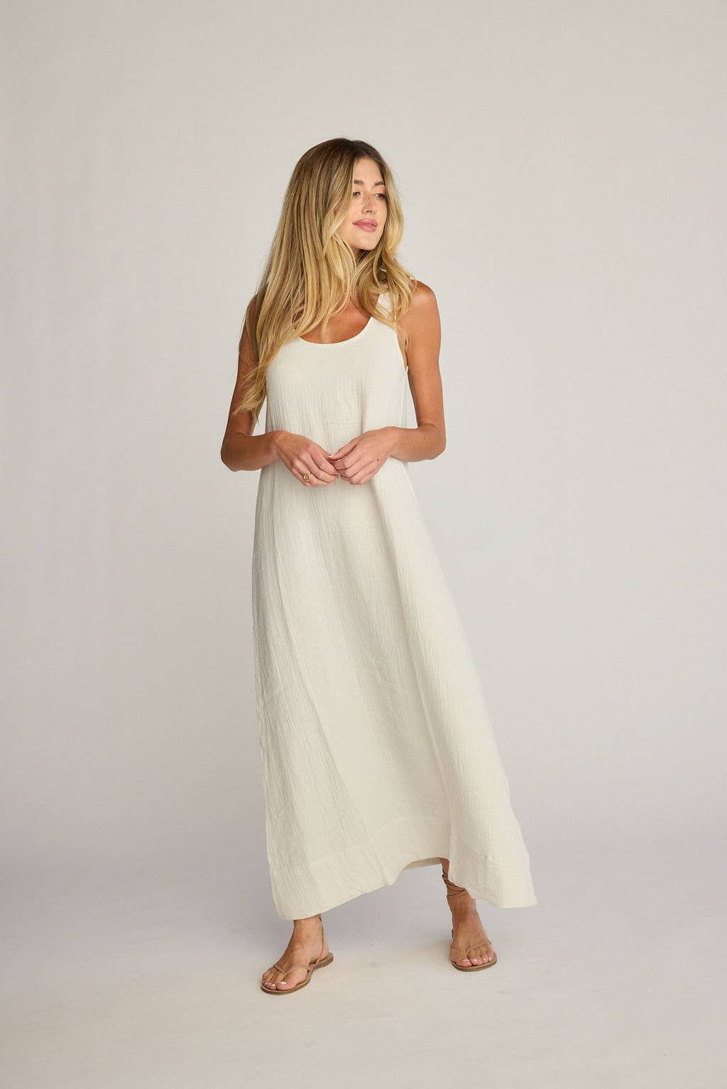 Jasmine Cotton Maxi Dress - Natural - Million Dollar Style