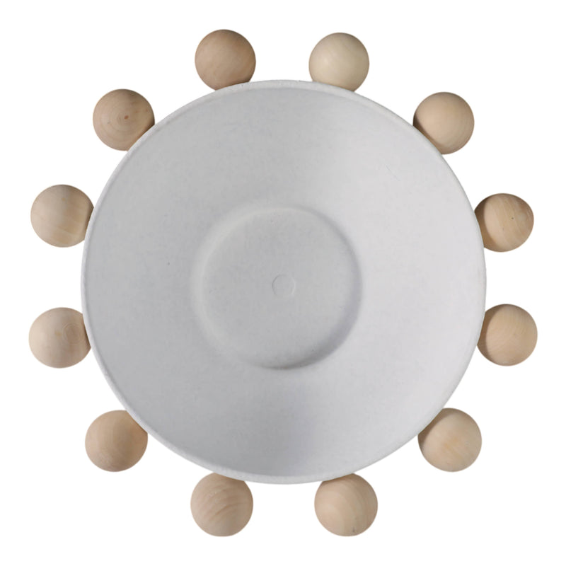 Fir Wood Metal Casual Novelty Sphere Bowl - White, 13 in. Sagebrook Home
