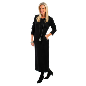 Comfy Kennedy Dress: Black Wool Jersey / XSmall Arte Italica & Crown Linen Designs