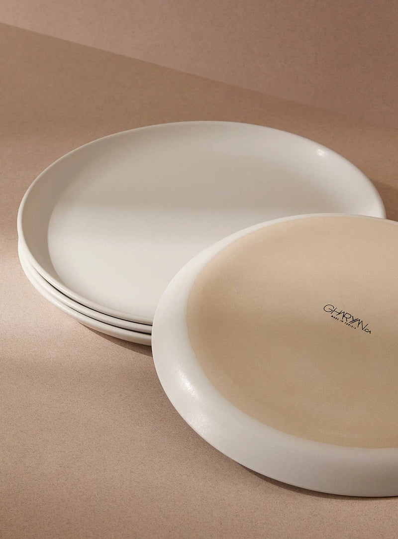 Stoneware Flat Dinner Plate | Edan 11.2": Matte Black GHARYAN Stoneware & More