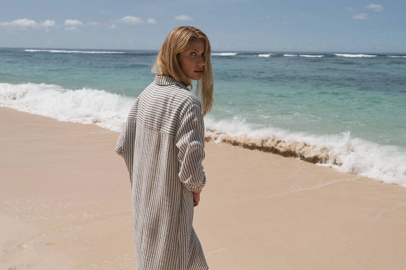 Voyage Shirt Dress - Black Stripes: Black Stripes / One Size The Handloom