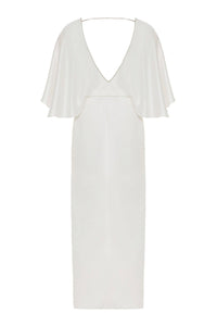 Embellished V-Neck Dress: Ecru / M NOCTURNE