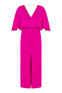 Embellished V-Neck Dress: Ecru / M NOCTURNE