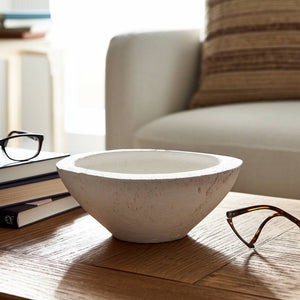 Terracotta Artisanal Tapered Rough Bowl - White, 10 in. Sagebrook Home
