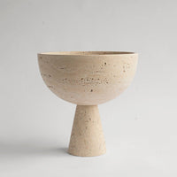 TRAVERTINE PEDESTAL BOWL: XL Kiwano Concept