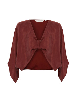 Lucid Knot Top - Burgundy: Burgundy / One Size The Handloom