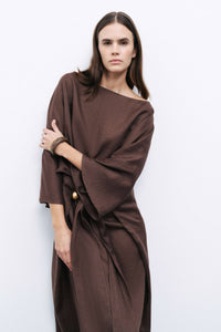 Accessory Detailed Midi Dress: Coffee / M/L NOCTURNE