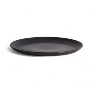 Stoneware Flat Dinner Plate | Edan 11.2": Matte Black GHARYAN Stoneware & More