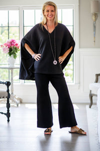 Comfy Corrina Pant: Black Wool / XSmall Arte Italica & Crown Linen Designs