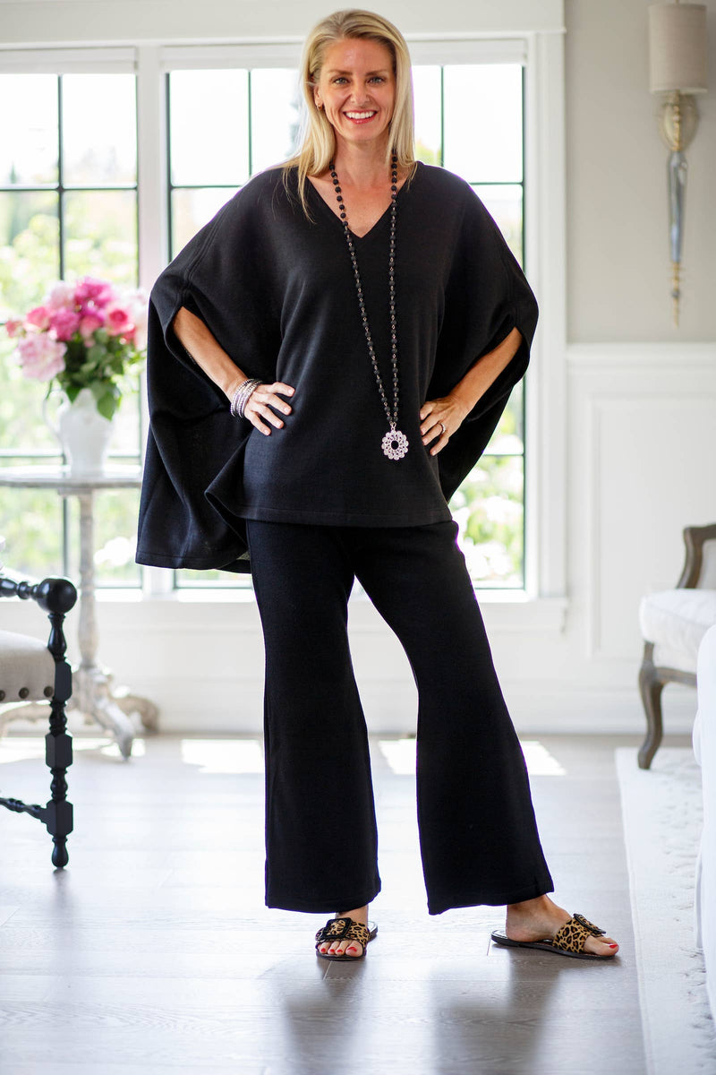 Comfy Corrina Pant: Black Wool / Medium Arte Italica & Crown Linen Designs