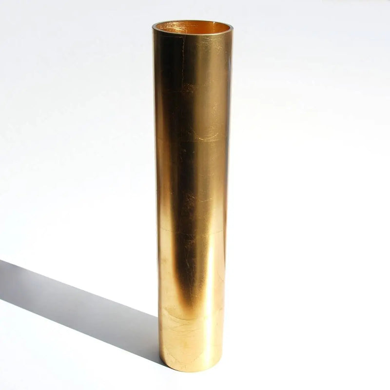 GILT 20" Glass Cylinder Centerpiece Vase
