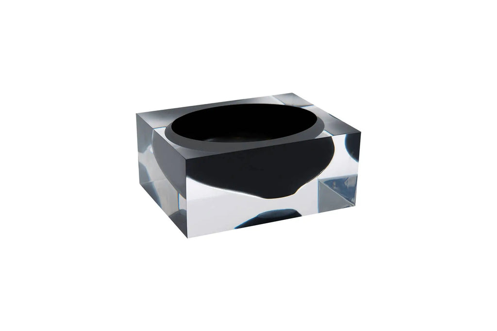 Minimalist Transparent Acrylic Block Bowl In Soho Black JR William