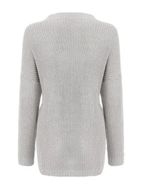 Round Neck Drop Shoulder Sweater Trendsi