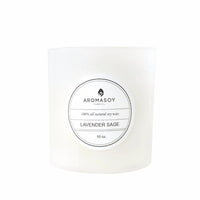 LAVENDER SAGE Soy Candle White Glass 10 oz - KATANA FASHION BOUTIQUE