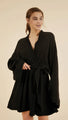 The Handloom Luna Kimono Wrap Robe Dress Black