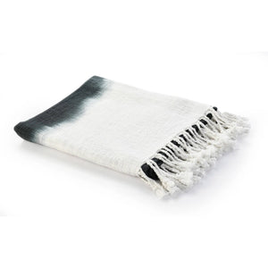 Shibori Slab Throw Blanket with Fringe LR Home