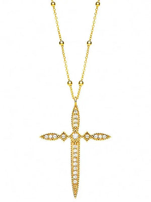 Nayla Jewelry Cross Pendant CZ Diamonds Necklace
